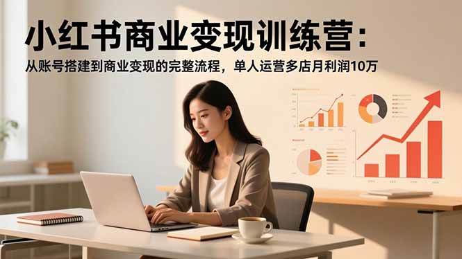 (16698期)小红书商业变现训练营:从账号搭建到商业变现的完整流程,单人运营多店月利润10万
