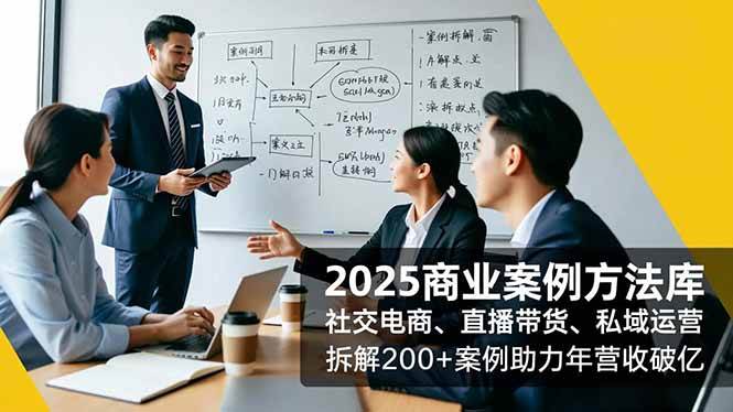 (16713期)2025商业案例方法库,社交电商、直播带货、私域运营,拆解200+案例助力年营收破亿