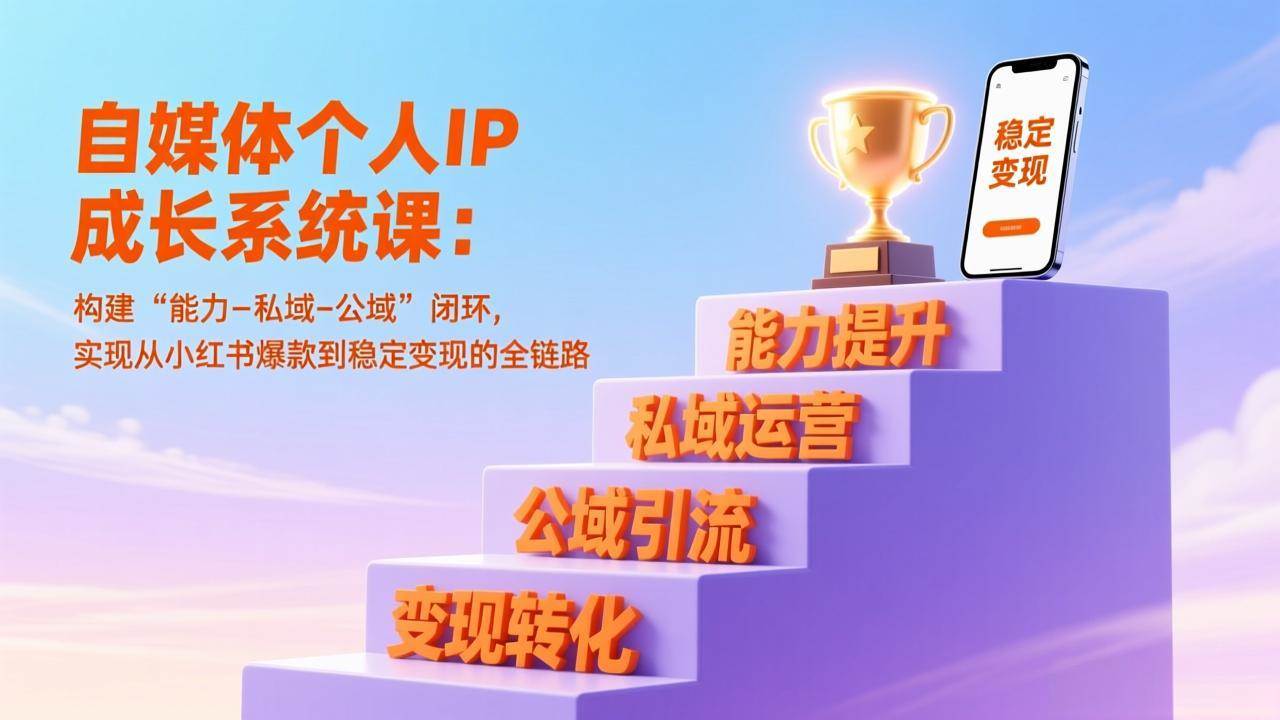 (17192期)自媒体个人IP成长系统课:构建“能力-私域-公域”闭环,实现从小红书爆款到稳定变现的全链路