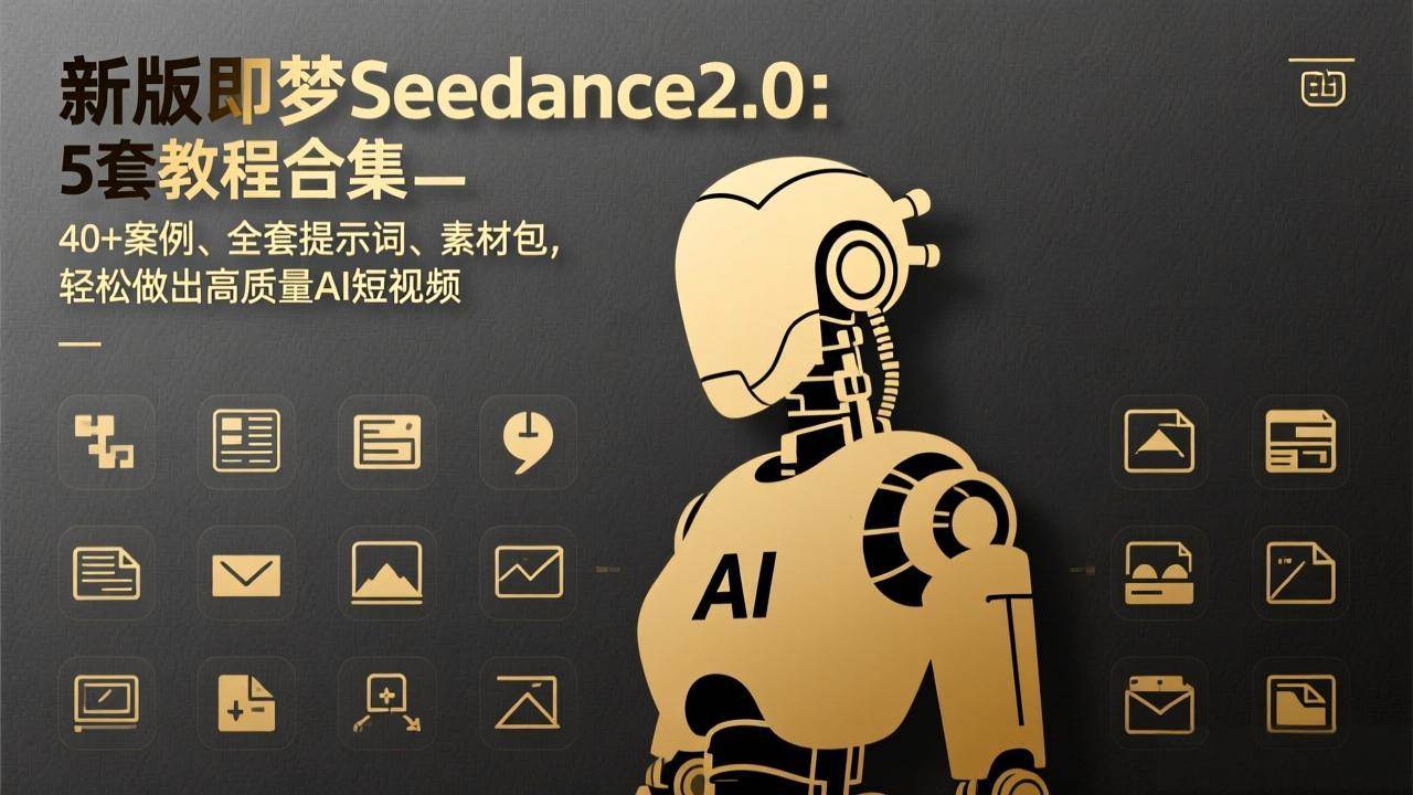 (17398期)新版即梦Seedance2.0:5套教程合集,40+案例、全套提示词、素材包,轻松做出高质量AI短视频