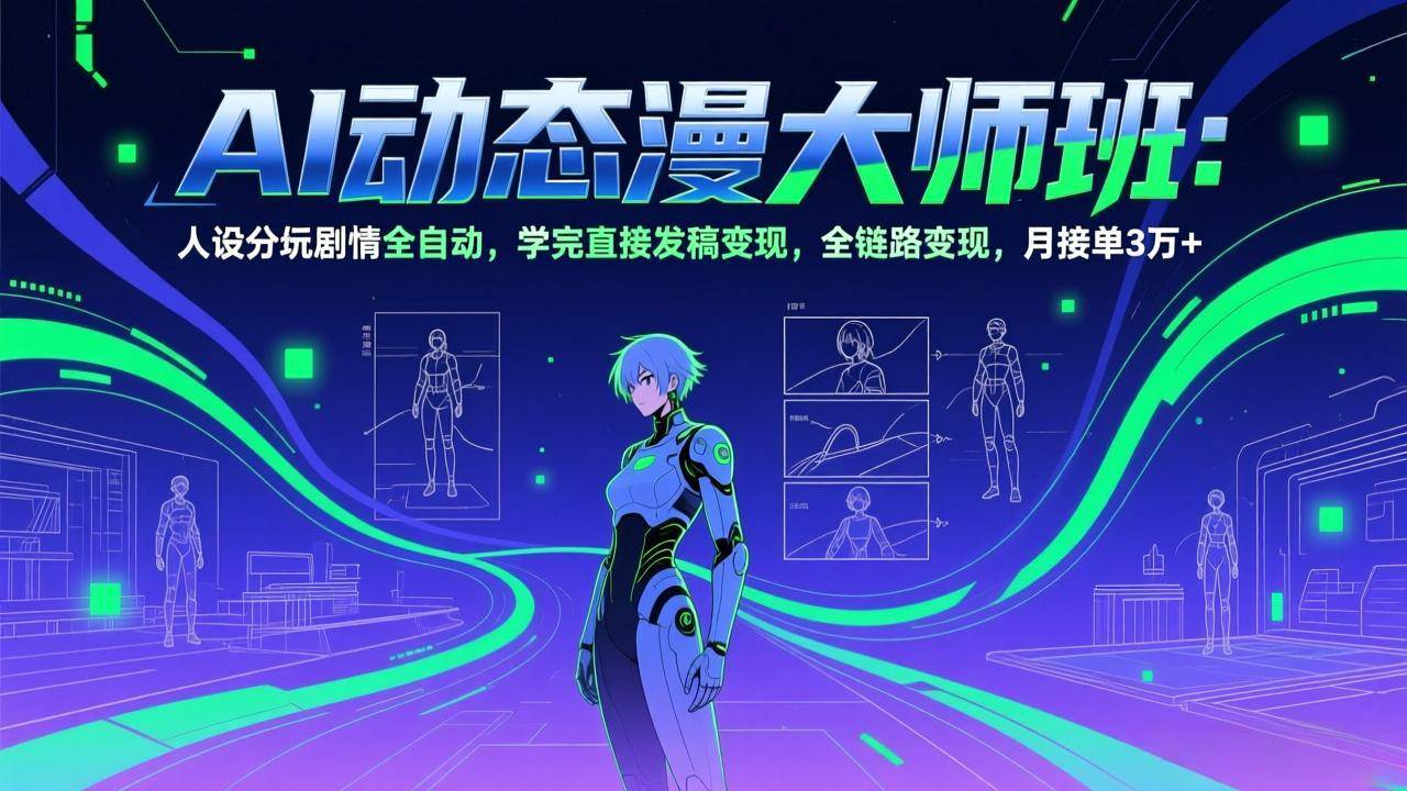 (17402期)AI动态漫剧大师班:人设分镜剧情全自动,学完直接发稿变现,全链路变现,月接单3万+