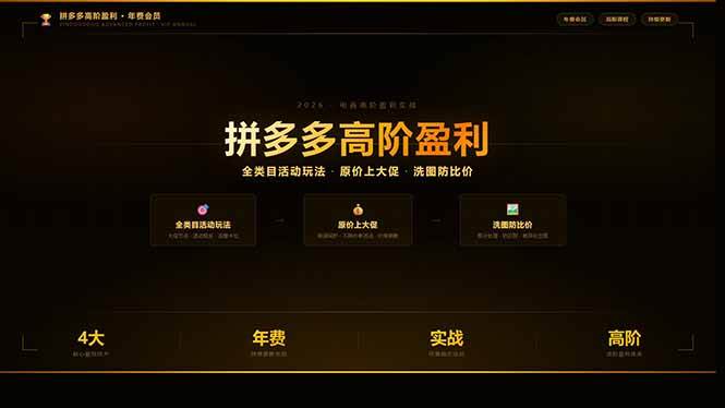 (17848期)拼多多高阶盈利年费会员(更新3月31):全类目活动玩法、原价上大促、洗图防比价等核心盈利技术