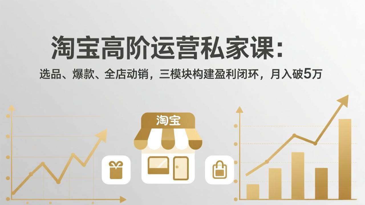 (17944期)淘宝高阶运营私家课(更新26年4月):选品、爆款、全店动销,三模块构建盈利闭环,月入破5万