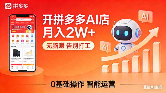 (17947期)开一家拼多多AI店,月入2W+,无脑赚,告别打工,附SOP手册