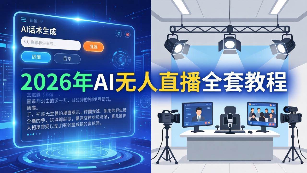 (17953期)2026年AI无人直播全套教程:OBS安装+软件配置+直播间搭建+话术生成+一键开播实操