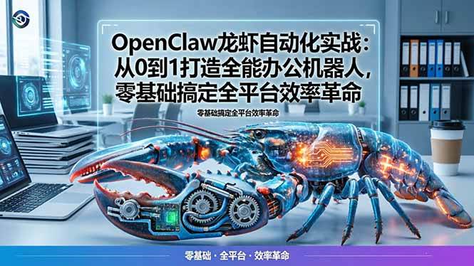 (17996期)OpenClaw龙虾自动化实战:从0到1打造全能办公机器人,零基础搞定全平台效率革命
