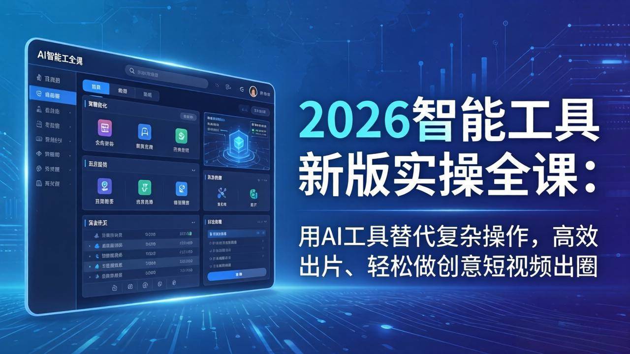 (18005期)2026智能工具新版实操全课:用AI工具替代复杂操作,高效出片、轻松做创意短视频出圈