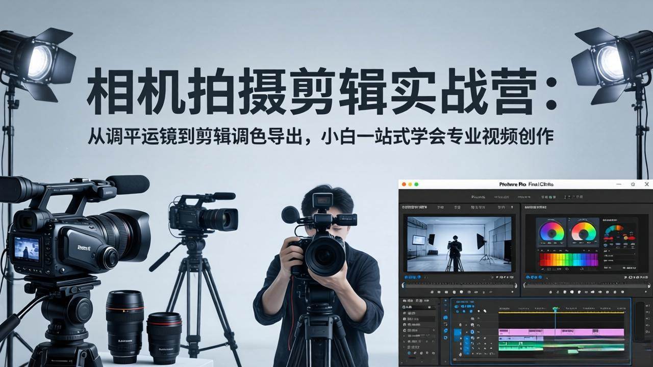 (18002期)相机拍摄剪辑实战营:从调平运镜到剪辑调色导出,小白一站式学会专业视频创作