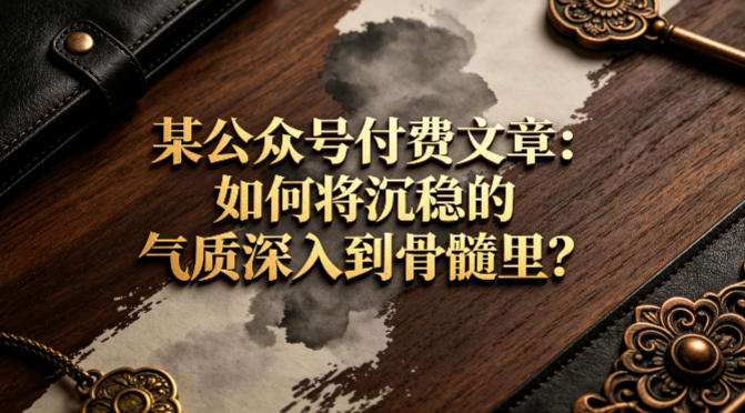 某公众号付费文章:如何将沉稳的气质深入到骨髓里?