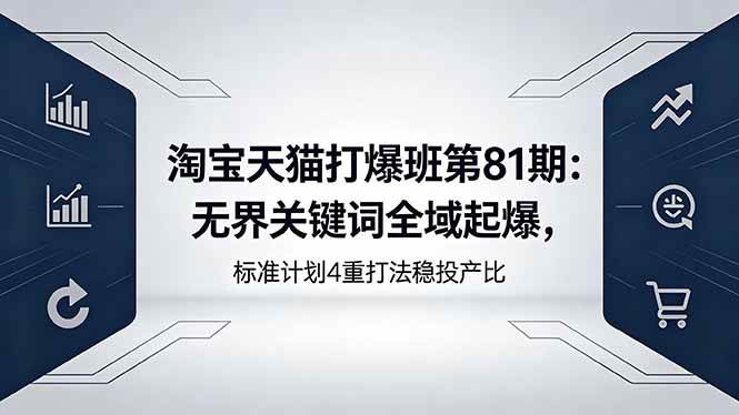 (18394期)淘宝天猫打爆班第81期:无界关键词全域起爆,标准计划4重打法稳投产比
