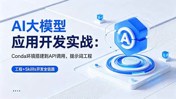 (18518期)AI 大模型应用开发实战:Conda环境搭建到API调用,提示词工程+Skills开发全链路