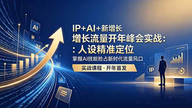 (18530期) IP+AI+新增长 流量开年 峰会实战:人设精准定位 掌握AI技能抢占新时代流量风口