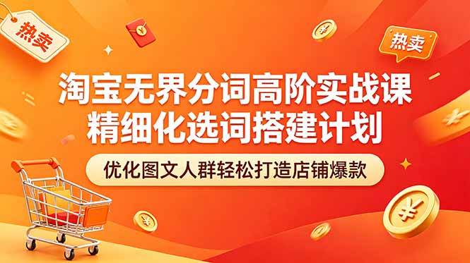 (18564期)淘宝无界分词高阶实战课 精细化选词搭建计划 优化图文人群轻松打造店铺爆款