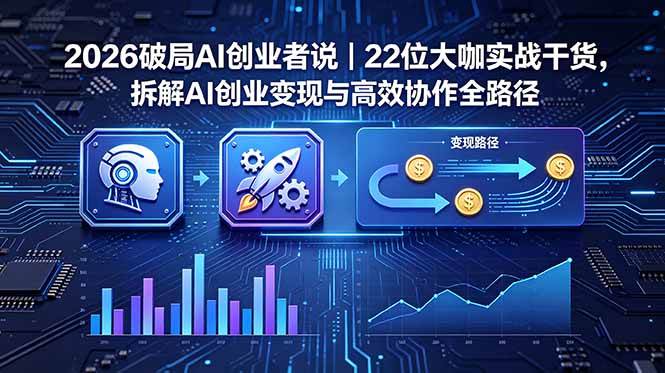(18628期)2026 破局 AI 创业者说|22 位大咖实战干货,拆解 AI 创业变现与高效协作全路径