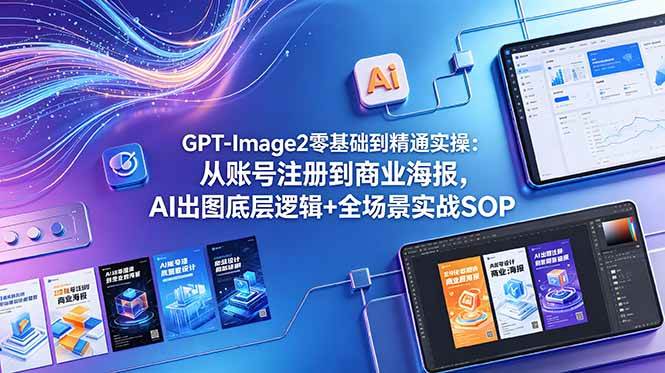 (18835期)GPT-Image2零基础到精通实操:从账号注册到商业海报,AI出图底层逻辑+全场景实战SOP