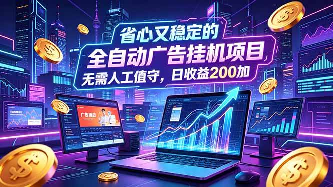 (18899期)全自动广告挂机项目,全程无需人工值守。稳定创收每日收益200+