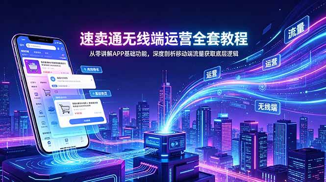 (18904期)速卖通无线端运营全套教程,从零讲解APP基础功能,深度剖析移动端流量获取底层逻辑