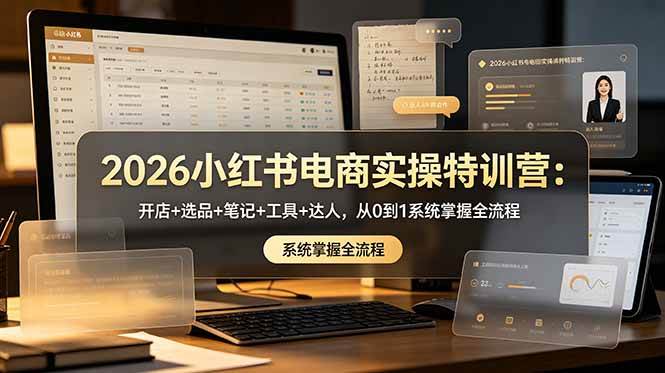 (18978期)2026小红书电商实操特训营:开店+选品+笔记+工具+达人,从0到1系统掌握全流程