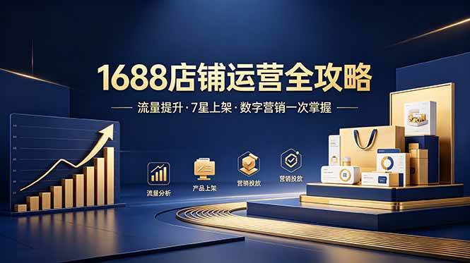 (18976期)1688店铺没流量?产品上架不到7星?数字营销不会投?全套运营技能一次学(更新6月)