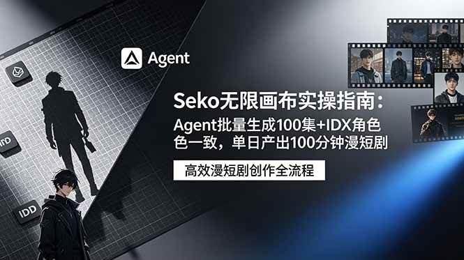 (19006期)Seko无限画布实操指南:Agent批量生成100集+IDX角色一致,单日产出100分钟漫短剧