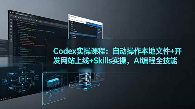 (19009期)Codex实操课程:自动操作本地文件+开发网站上线+Skills实操,AI编程全技能