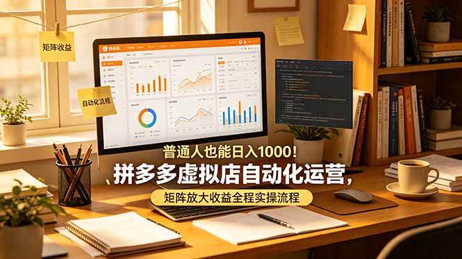 (19022期)普通人也能日入 1000!拼多多虚拟店自动化运营,矩阵放大收益全程实操流程