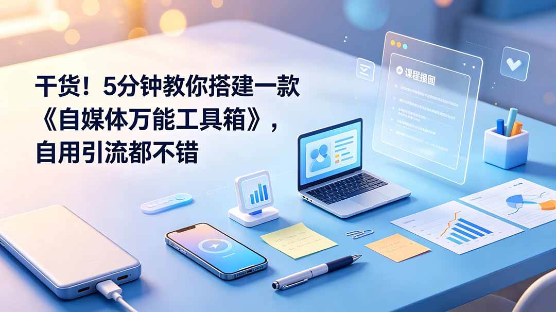 (19064期)干货!5分钟教你搭建一款《自媒体万能工具箱》,自用引流都不错