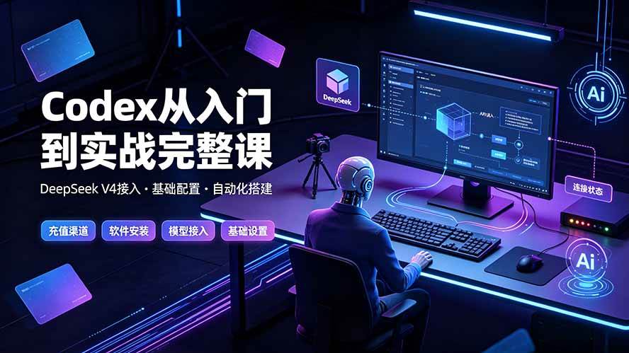 (19257期)Codex从入门到实战完整课|充值·安装·接入DeepSeek,记忆·插件·Skill·CLI·MCP全拆解