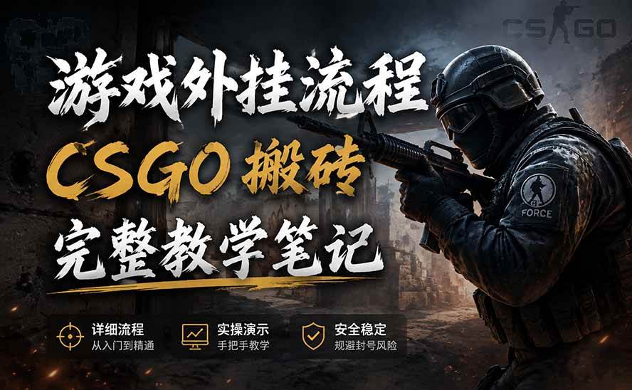 (19719期)游戏挂机全流程笔记分享,CSGO游戏搬砖,小白看了当天学会见收益