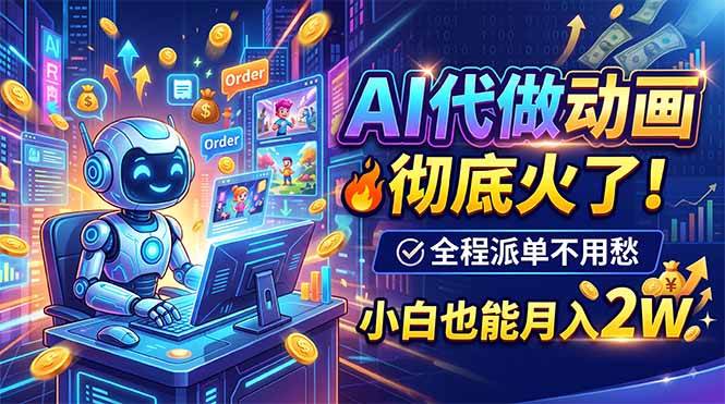 (19828期)AI代做动画,彻底火了!全程派单不用愁,小白也能月入2W