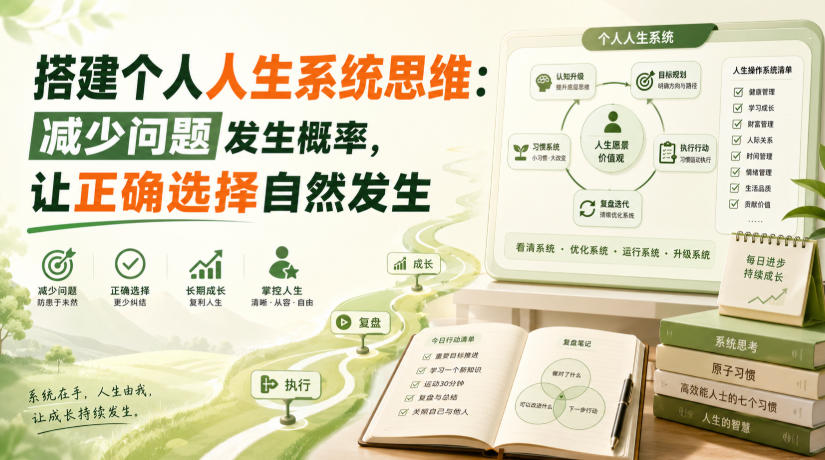 付费文章:搭建个人人生系统思维:减少问题发生概率,让正确选择自然发生