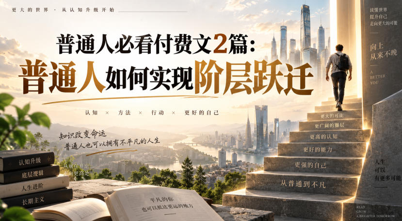 普通人必看付费文2篇:普通人如何实现阶层跃迁
