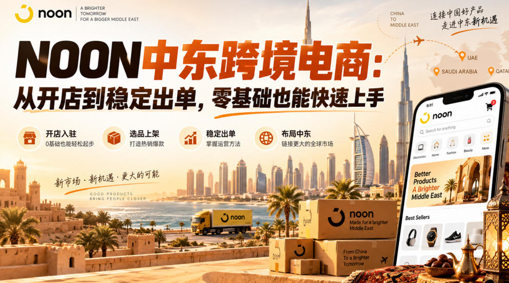 NOON中东跨境电商:从开店到稳定出单,零基础也能快速上手(更新2026)
