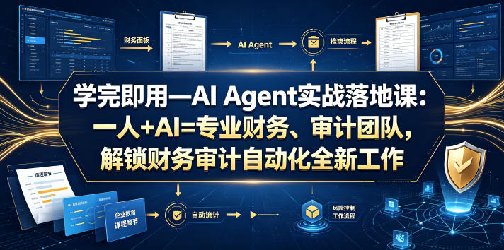 学完即用—AI Agent实战落地课:一人+AI=专业财务、审计团队,解锁财务审计自动化全新工作模式(更新0924)
