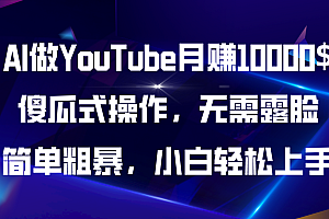 (11095期)AI做YouTube月赚10000$,傻瓜式操作无需露脸,简单粗暴,小白轻松上手