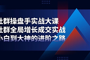 社群操盘手实战大课:社群全局增长成交实战,小白到大神的进阶之路