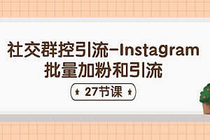 社交群控引流-Instagram批量加粉和引流(27节课)