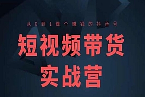 短视频带货实战营(高阶课),从0到1做个赚钱的抖音号