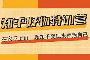 知乎好物特训营,在家不上班,靠知乎变现来养活自己(16节)