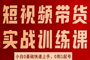 短视频带货实战训练课,好物分享实操,小白0基础快速上手,0到1起号