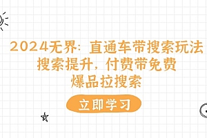 (11418期)2024无界:直通车 带搜索玩法,搜索提升,付费带免费,爆品拉搜索