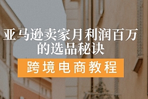 (11456期)亚马逊卖家月利润百万的选品秘诀:  抓重点/高利润/大方向/大类目/选品…
