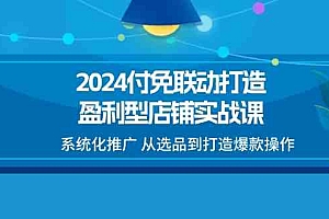 2024付免联动打造盈利型店铺实战课,系统化推广 从选品到打造爆款操作