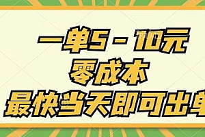 (11481期)一单5-10元,零成本,最快当天即可出单