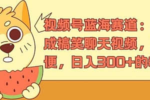 视频号蓝海赛道:AI 生成搞笑聊天视频,操作简便,日入300+的教程【揭秘】