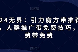 2024无界:引力魔方带推荐玩法,人群推广带免费技巧,付费带免费