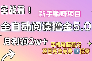(11578期)小说全自动阅读撸金5.0 操作简单 可批量操作 零门槛!小白无脑上手月入2w+
