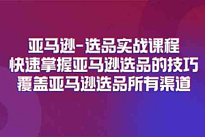 亚马逊选品实战课程,快速掌握亚马逊选品的技巧,覆盖亚马逊选品所有渠道