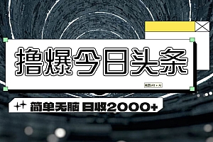 (11665期)撸爆今日头条 简单无脑操作 日收2000+