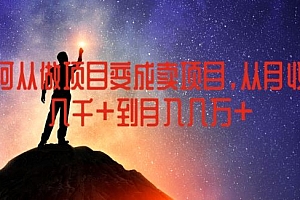 如何从做项目变成卖项目,从月收入几千到月入几万【揭秘】